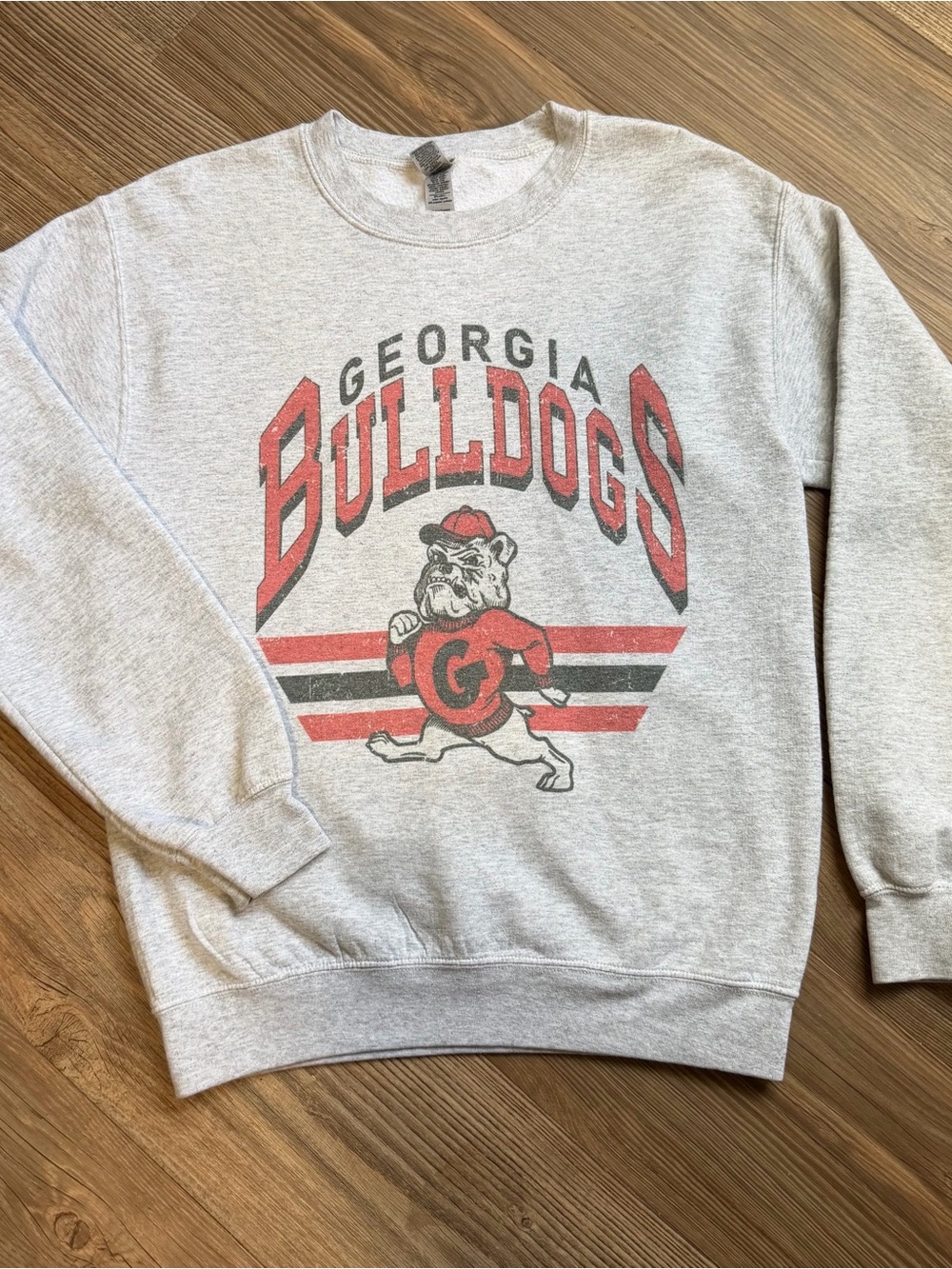 Gray Georgia Bulldogs Crewneck Sweatshirt